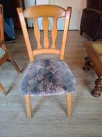 Houten stoelen met stoffen zitting, Huis en Inrichting, Stoelen, Ophalen, Hout, Gebruikt, Bruin