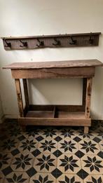 Sidetable hardhout 96x34x77 cm hoog, Ophalen, Gebruikt, 25 tot 50 cm, Rechthoekig