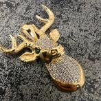 14 karaats gouden hanger hert model kettinghanger, Ophalen of Verzenden