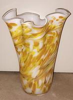 Fidrio Glazen Vaas - wave mustard, Geel, Ophalen of Verzenden, Minder dan 50 cm, Glas