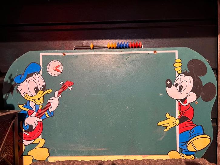 Vintage Disney leisteen schoolbord krijtbord antiek uit 1990, Verzamelen, Disney, Gebruikt, Overige typen, Mickey Mouse, Ophalen of Verzenden