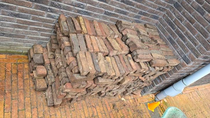 Oude Gebakken Klinkers - 5.25m2, Doe-het-zelf en Verbouw, Metselstenen, Gebruikt, Bakstenen, Ophalen