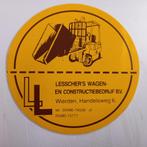 Oude sticker.  LESSCHER'S WAGEN-EN CONSTRUCTIEBEDRIJF.  Wier, Ophalen of Verzenden, Zo goed als nieuw, Overige typen