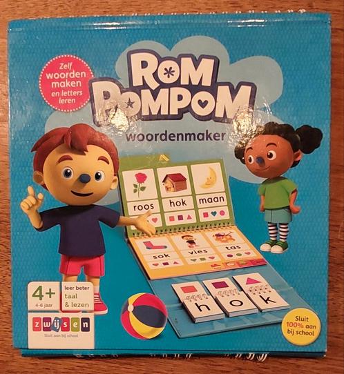 Rom pompom woordenmaker, Hobby en Vrije tijd, Gezelschapsspellen | Overige, Zo goed als nieuw, Ophalen of Verzenden