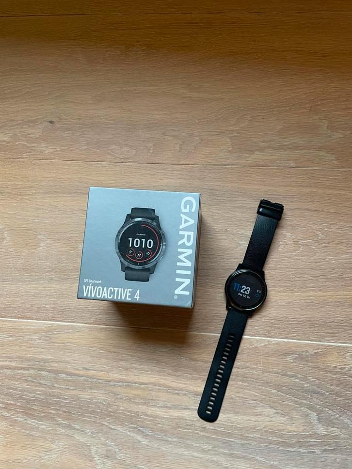 Garmin Vivoactive 4 - Smartwatch, Sieraden, Tassen en Uiterlijk, Smartwatches, Gebruikt, iOS, Zwart, Afstand, Waterdicht, Ophalen of Verzenden