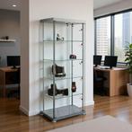 Vitrinekast glas rechthoekig glasvitrine met slot, Huis en Inrichting, Kasten | Vitrinekasten, Met deur(en), Verzenden, Nieuw