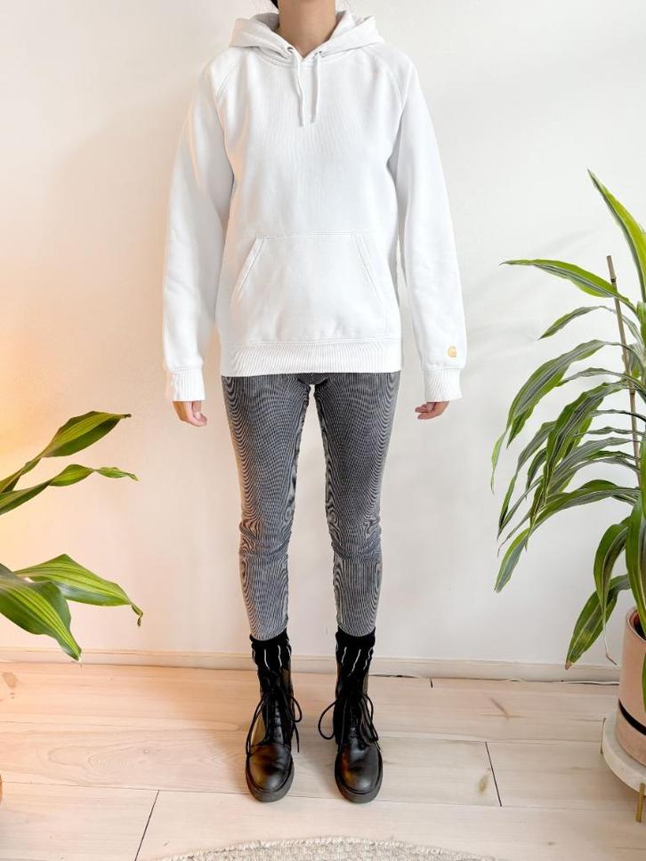 Carhartt wip chase witte hoodie, Kleding | Heren, Truien en Vesten, Gedragen, Maat 46 (S) of kleiner, Wit, Ophalen of Verzenden