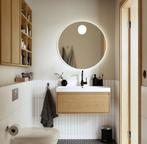 Spiegel met verlichting - 80 cm, Ophalen, Rond, Zo goed als nieuw, 75 tot 100 cm