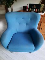 Fauteuil/ blauwe stoel, Ophalen, Hout, Gebruikt, 75 tot 100 cm