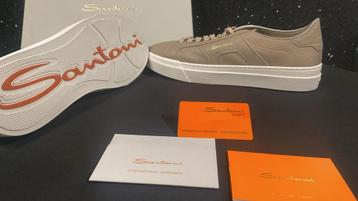 Santoni Double Buckle Sneaker Naturel beschikbaar voor biedingen