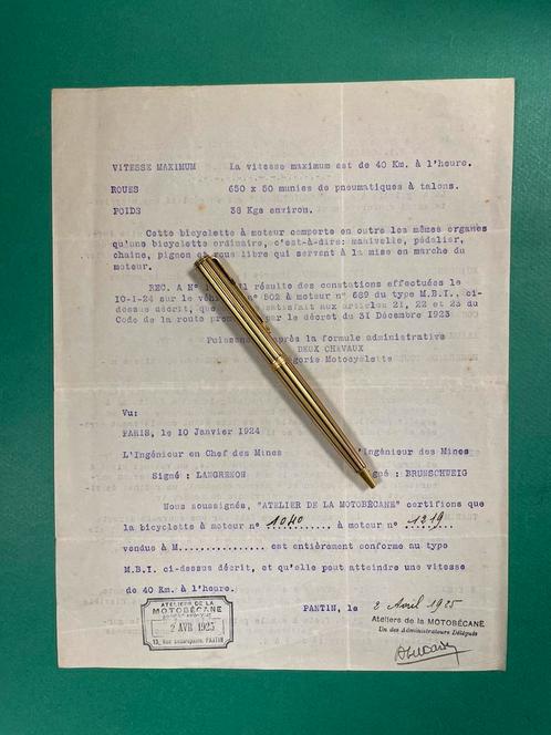 Motobécan Motorcycle Factory Letter 1925 FRA (Origineel), Verzamelen, Automerken, Motoren en Formule 1, Gebruikt, Motoren, Ophalen of Verzenden