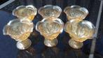 6 getinte glazen ijsschalen, ijs dessertschalen van jaren 80, Antiek en Kunst, Antiek | Glas en Kristal, Ophalen of Verzenden
