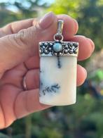 Larimar Dendriet Opaal Edelsteenhanger Handgemaakt, Overige voorstellingen, Blauw, Nieuw, Ophalen of Verzenden
