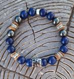 Nieuwe 10mm herenarmband van Lapis Lazuli & RVS Vikingbead., Overige materialen, Met edelsteen, Blauw, Nieuw