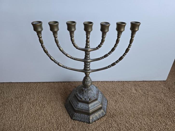 Menora messing hoge kwaliteit, Antiek en Kunst, Antiek | Koper en Brons, Ophalen