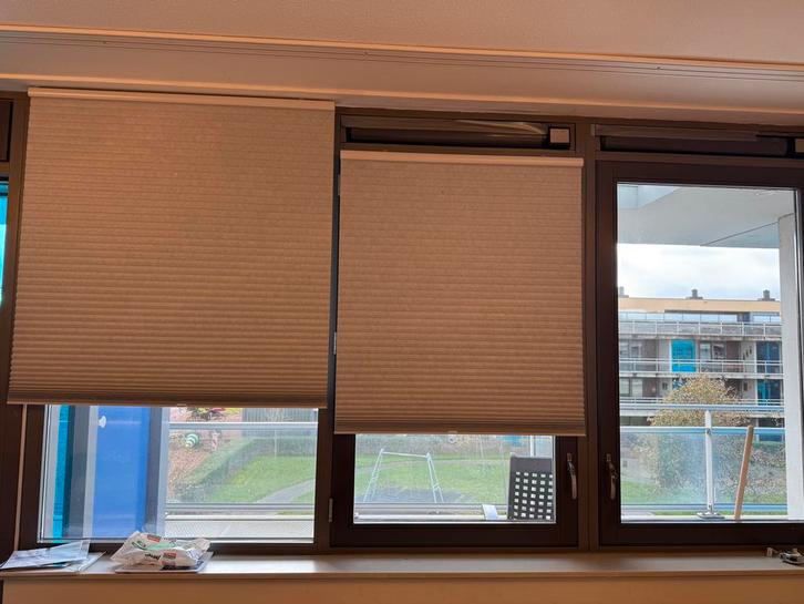 Verduisterende plissegordijnen - Diverse Maten, Huis en Inrichting, Stoffering | Gordijnen en Lamellen, Gebruikt, 200 cm of meer