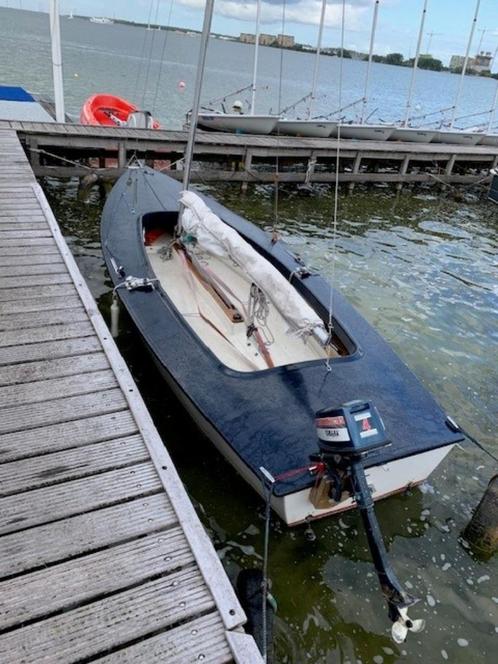 Spanker zeilboot / motorboot / grachtenboot + 4pk Yamaha, Watersport en Boten, Motorboten en Motorjachten, Gebruikt, Polyester