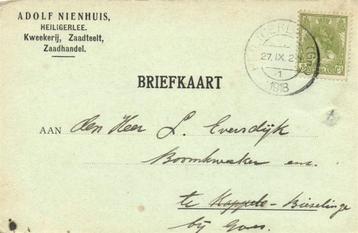 Adolf Nienhuis, Heiligerlee - 09.1918 - briefkaart beschikbaar voor biedingen