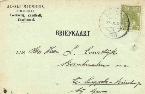 Adolf Nienhuis, Heiligerlee - 09.1918 - briefkaart, Postzegels en Munten, Brieven en Enveloppen | Nederland, Briefkaart, Ophalen of Verzenden