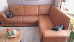 Hoekbank, Afrika leer, vintage cognackleurig, Huis en Inrichting, Ophalen, 250 tot 300 cm, Gebruikt, Vierpersoons of meer