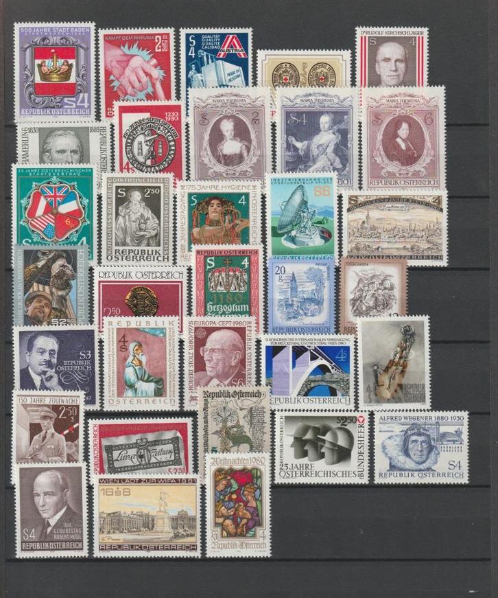 Oostenrijk jaargang 1980, helemaal kompleet en postfris., Postzegels en Munten, Postzegels | Europa | Oostenrijk, Postfris, Verzenden