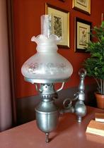 Brocante olielamp - wandlamp - elektrische olie lamp antiek, Ophalen of Verzenden, Glas, Antiek / klassiek