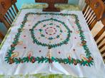 VINTAGE RETRO KERST TAFELKLEED KLEED LOPER WITTE KAARS  80, Huis en Inrichting, Tafelkleden, Ophalen of Verzenden, Nieuw, Rechthoek