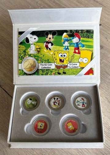 2€ Colour Coins Simpson Smurfen Snoopy Mickey Spongebob beschikbaar voor biedingen