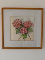 Aquarel Bloemen hortensia - Gesigneerd, Ophalen