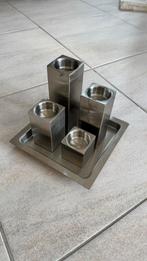 RVS Waxinelichthouder Schaal - 4 Hoogtes, Ophalen, Zilver