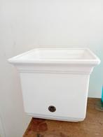 NIEUW Delfts witte vierkante bloempot hoogte 18 cm, Ophalen, Wit, Aardewerk of Porselein, Nieuw