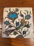 Vintage Tegel met Vogel en Bloemen, Antiek en Kunst, Ophalen of Verzenden