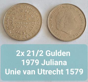 2x 2,5 Gulden Juliana 1979 
Unie van Utrecht 1579 beschikbaar voor biedingen