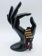 Granaten armband met 3-delig gouden slot, 21,5 cm., Sieraden, Tassen en Uiterlijk, Antieke sieraden, Verzenden, Goud, Armband