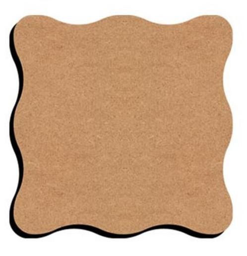 Gomille MDF onderzetter gegolfd 10 x 10 cm, Hobby en Vrije tijd, Knutselen, Nieuw, Materiaal, Ophalen of Verzenden