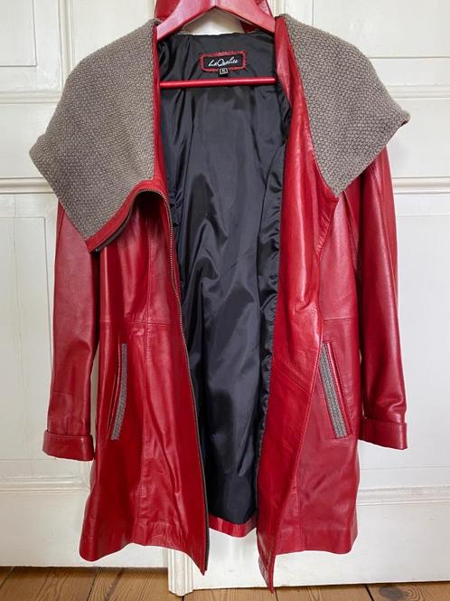 Nieuwe rode leren half lange jas, Kleding | Dames, Jassen | Winter, Nieuw, Maat 36 (S), Rood, Ophalen of Verzenden