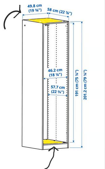 Ikea PAX Basiselement 4x 50x58 (boven/onder) - afbeelding 2
