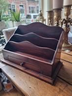 mahoniehouten brievenbakje (organizer) met drie vakjes., Ophalen of Verzenden