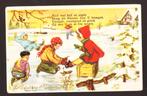 Kinderen aan het schaatsen (Gelukkig Nieuwjaar), Verzamelen, Ansichtkaarten | Themakaarten, Verzenden, 1960 tot 1980, Gelopen