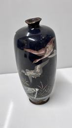 Antieke bronze japanse cloisonné vaas, Ophalen of Verzenden