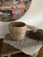 Landelijke robuuste grote houten vijzel, Huis en Inrichting, Woonaccessoires | Overige, Ophalen of Verzenden, Nieuw