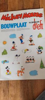Bouwplaat karton Mickey mouse vintage reclame, Ophalen of Verzenden, Mickey Mouse, Gebruikt