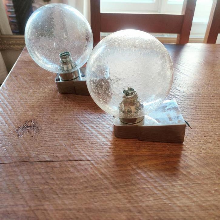 Space Age badkamer lampen 1970, Huis en Inrichting, Lampen | Wandlampen, Zo goed als nieuw, Glas, Metaal, Ophalen of Verzenden