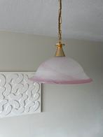 Vintage hanglamp goud met roze frans, Huis en Inrichting, Lampen | Hanglampen, Ophalen, ., 2de hands, .