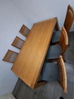 Eiken eettafel 100x200 met 6 stoelen, Huis en Inrichting, Ophalen