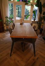 Massieve eiken boomstamtafel 200cm – top staat, Ophalen, Eikenhout, 200 cm of meer, 50 tot 100 cm