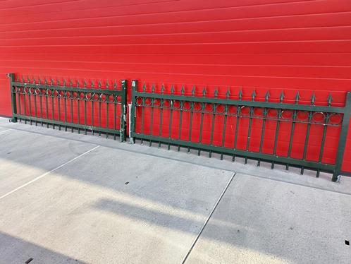 Dubbele Draai Poort Sierhekwerk 540x90cm Groen, Tuin en Terras, Tuinhekken en Hekwerk, Gebruikt, Sierhekwerk, IJzer, Met poort