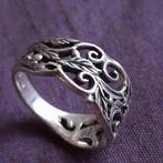 Zilveren Ring met Bloemen Ranken Maat 15, Verzenden, Dame, Zilver, Zilver