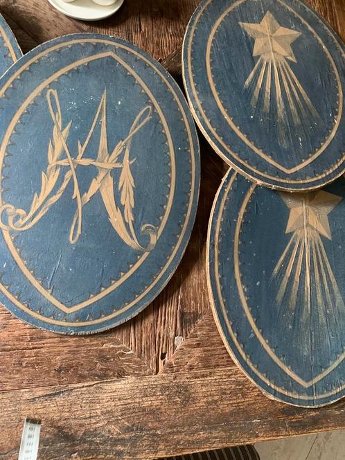 Antieke kerk vaandels schilden hout religieus franrijk, Antiek en Kunst, Antiek | Religie, Ophalen of Verzenden