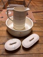 Vintage wastafelset met kan en kommen, Antiek en Kunst, Ophalen of Verzenden